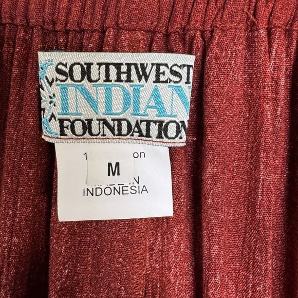 80s 90s Vintage Southwest Indian Foundation Open Front Tunic Pants Set Size M - Picture 16 of 17
